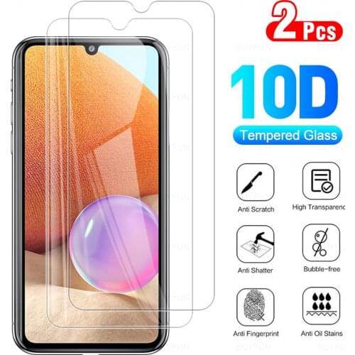 2Pcs Full Cover Protective Glass For Samsung Galaxy M32 Tempered Glass For Sansung SamsungM32 M 32 6.4" Screen Protector Film