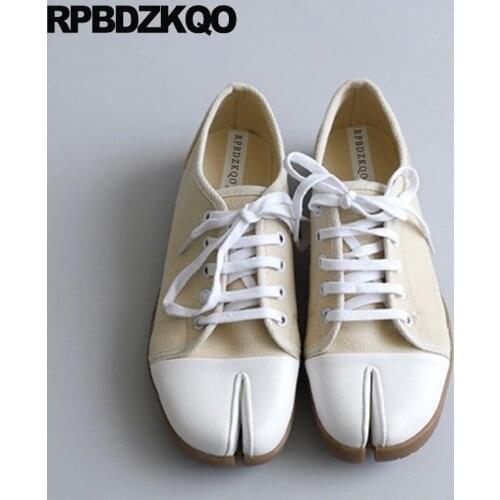 Flats korean chinese navy blue lace up round toe wide fit plain canvas shoes ladies walking china women comfortable designer