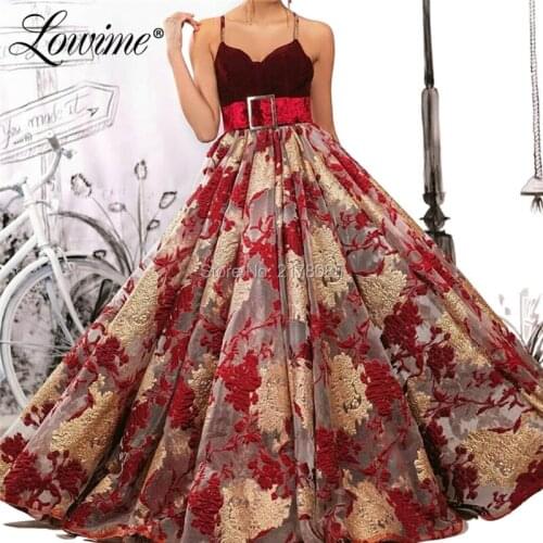 Middle East Women Evening Dress Kaftans Robe De Soiree Prom Dresses With Burgundy Belt Arabic Celebrity Party Gowns 2019 Newest