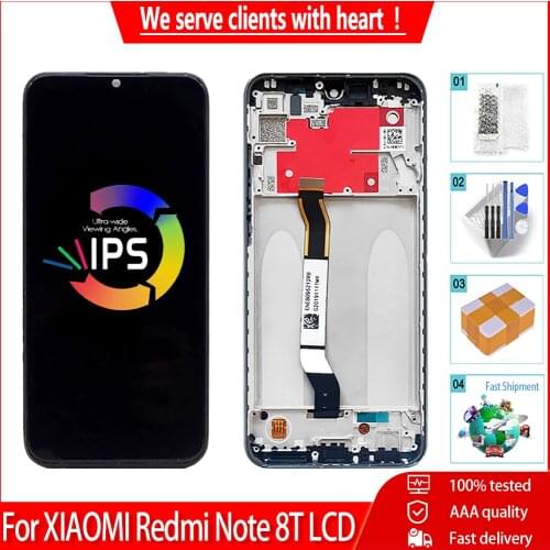 6.3" AAA New For XIAOMI Redmi Note 8T LCD Display Touch Screen With Frame Digitizer Panel Assembly Replacement Parts Free Tools