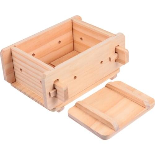 1 Set Homemade Tofu Maker Press Mold Tofu Presser Drainer Kitchen Tools Gadgets Wooden Tofu Mould Kitchen Soy Curd Making Tools