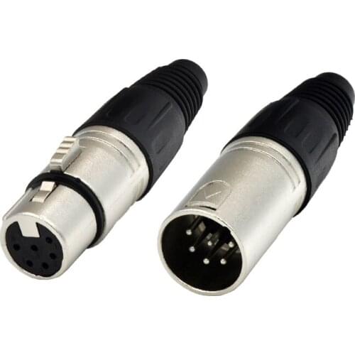 100pcs/lot Male & Female 6-Pin XLR Microphone Audio Cable Plug Connectors Cannon Cable Terminals