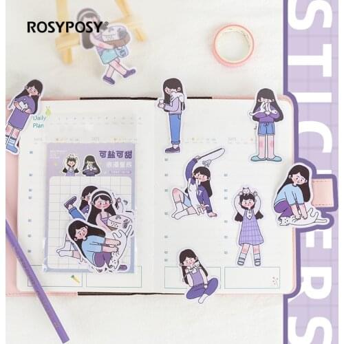 16sheets/set Sticker Set DIY Cute Stickers Scrapbooking School Suppliers Stationery Gift Presented