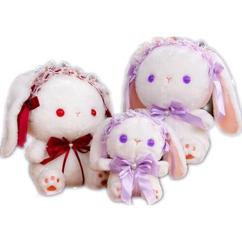 23/35cm Lolita Rabbit Doll Pink Bunny Plush Toy Soft Stuffed Animal Cosplay Rabbit Doll Plushies Xmas Gifts For Girl Kawaii