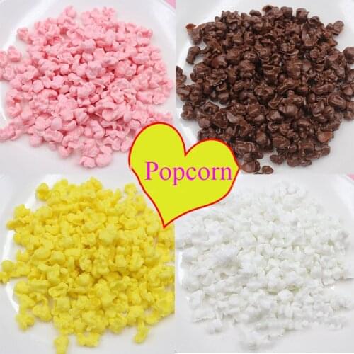 50g/lot Simulation Popcorn PVC Resin Cabochon Miniature Fake Food Play DIY Slime Filling Material Accessories Decoration Crafts