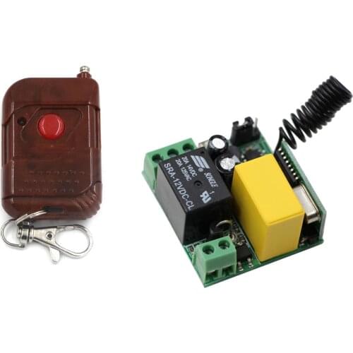 AC220V 1 CH Wireless Remote Control Lighting Switch 10A Relay Mini Receiver and Peach Remote Controller for Light Lamp LED Bulb