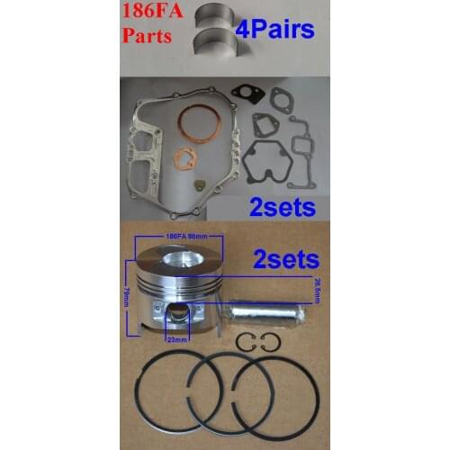 Free Shipping Diesel engine 186FA Piston pin ring gasket connecting rod bearing Chinese brand suit for kipor kama