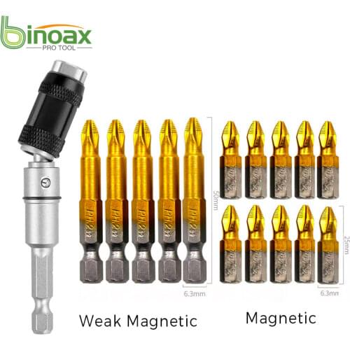 BINOAX 6/11 Pcs 1/4" Quick Release Drill Screwdriver Bit Holder Drive Guide Drill Bit Extensions With Magnetic Screwdriver Heads