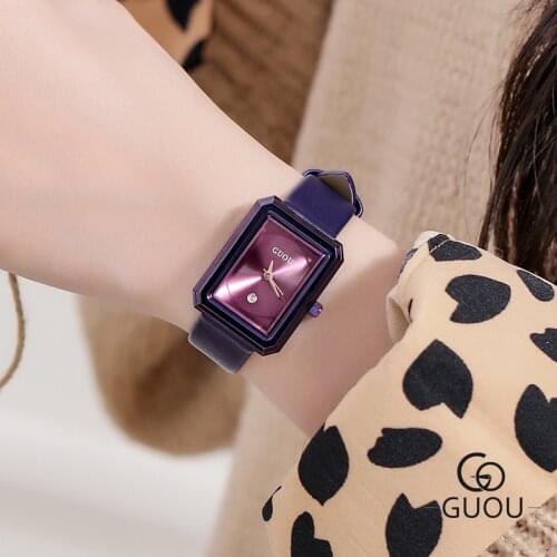 New Purple Small Dial Rectangle Women Watches Fashion Women Bracelet Quartz Watch Ladies Casual Thin WatchWatch Drop Shipping