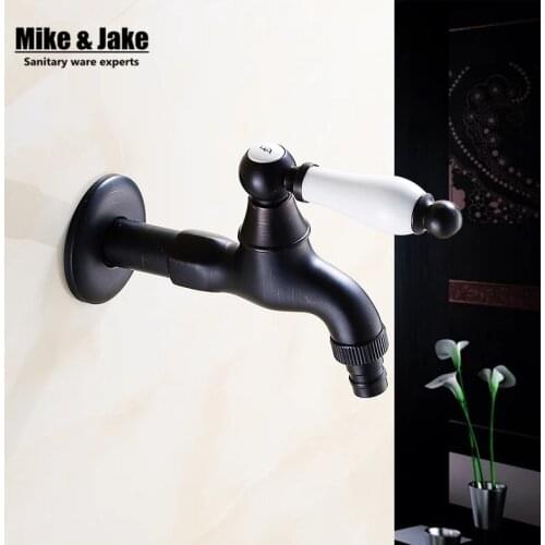 Blacken bronze Bathroom single cold tap single cold tap washing machine cold faucet small taps double function for bathroom