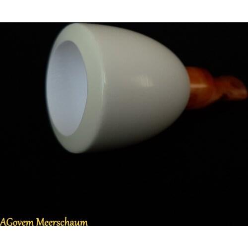 Handcarved AGovem Meerschaum Cigar Holder Handmade Mouthpiece Tip Humidor Tobacco Case Vintage Box AGM-43