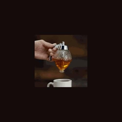 Crystal Honey Dispenser and Warmer Set Bee Drip Squeeze Bottle Honey Jar Container Storage Pot Stand Holder Syrup Bee Pot Jar 3