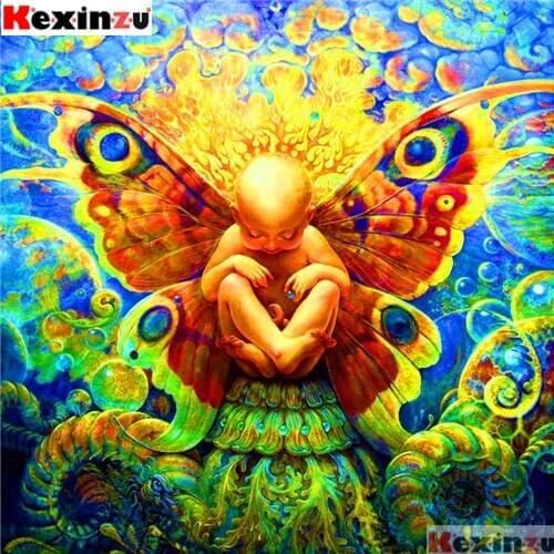 Kexinzu Full Square 5D DIY Diamond Painting"Elven child"3D Embroidery Cross Stitch Rhinestone Mosaic Home Decor Gift Xy@2550