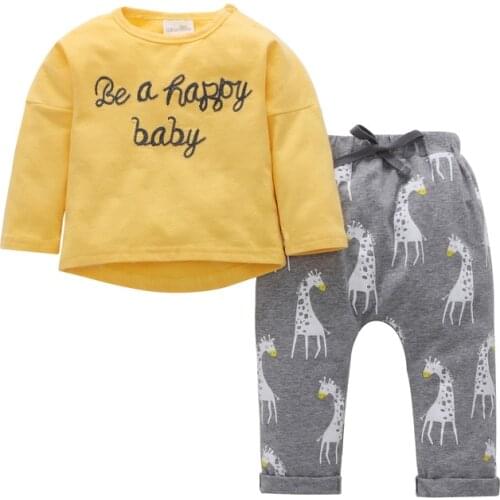 2pcs Baby Boys Girls Cotton Long Sleeves Tops Pants Autumn Underwear Toddler Boy Clothes