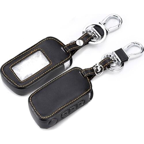 Starline A93 Leather Case For Starline A93 A63 Car alarm Remote Controller LCD Keychain Cover,Car-styling