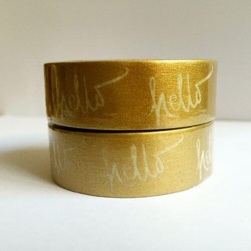 Lovely 15mm*10m golden washi paper tape/Golden background Hello letter masking japan washi tape