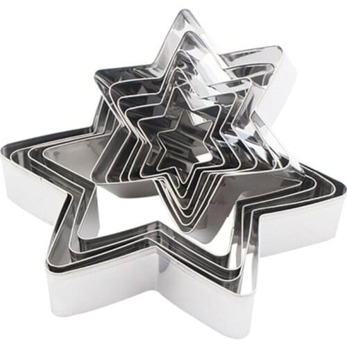 Stainless Steel Metal 10 Piece Assorted Sizes Star Cookie Molds Fondant Cake Cut E7CB