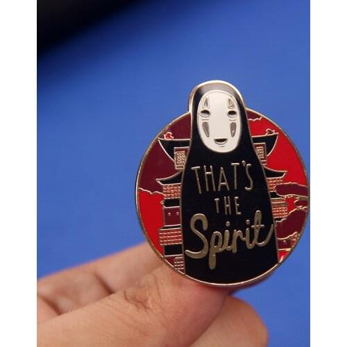Anime Spirited Away No Face Man Thats The Spirit Cute Cartoon Alloy Enamel Clothes Hat Bag Lapel Badge Brooch Pin Accessories