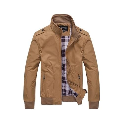 Mens Jackets Spring Autumn Casual Coats Solid Color Mens Sportswear Stand Collar Slim Jackets Male Bomber Jackets Plus Size 7XL