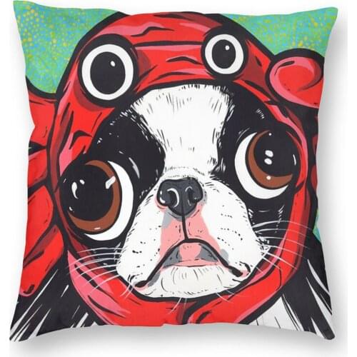Japanese Chin Crab French Bulldog Pillowcover Home Decor Pet Frenchie Cushion Cover Throw Pillow for Sofa Double-sided Printing