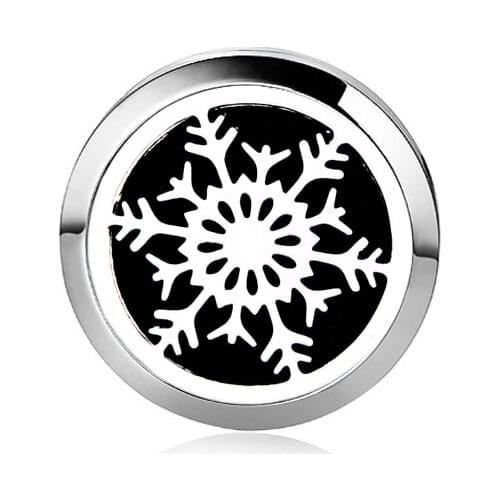 New Snowflake Stainless Steel Aroma Brooch Badge Perfume Aromatherapy Essential Oil Diffuser Locket Brooch Jewelry