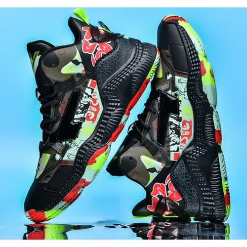 New Professional Mens Basketball Shoes Fashion Rainbow Basketball Sneakers Men Breathable Outdoor Street Sneakers Unisex Shoes