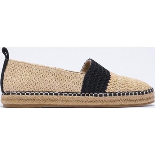 2021 Autumn Flat Bottomed Grass Woven Fishermans Shoes Leisure Flats Shoe Slip-on Shallow Loafers Casual Sneakers Zapatillas