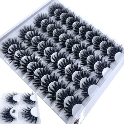 NEW 2-20 pairs 8-25mm fake Eyelashes 100% Mink Eyelashes Mink Lashes Natural Dramatic Volume Eyelashes Extension False Eyelashes