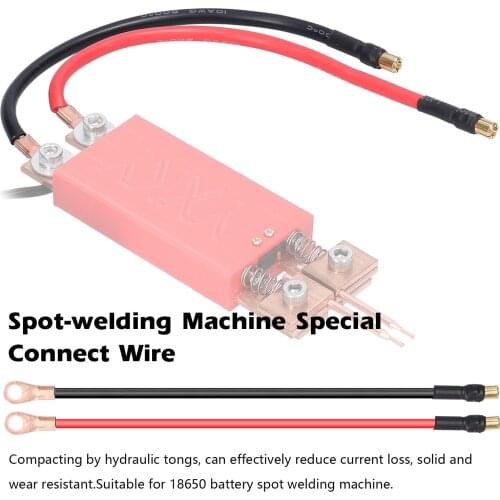 Spot Welding Pen Spot-welding Machine Special Connect Wire 18650 Battery with 6.5mm Gold Plated Banana Plugs and Nose Lugs DIY