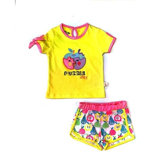 Dıvonette 212-2 Embroidered Shorts Girl Baby 2li Suit