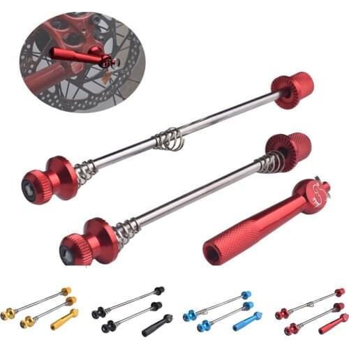 Ultralight Anti Theft Skewers Road MTB Bike Wheels Locking Security Bicycle Front & Rear Axle Rod Lightweight Aluminum Screw Rod