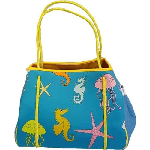 SUNNY BEACH Luxury Women Totes Shoulder Bag Large Beach Neoprene Light Handbags Bolsas Female for 2021 Summer