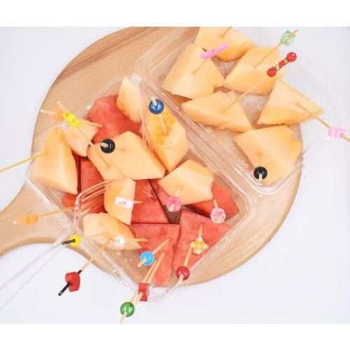 10cm 100pcs/bag Creative Disposable Fruit Fork Cake Dessert Bento Lunches Food Fruits Toothpick Decoration Sign