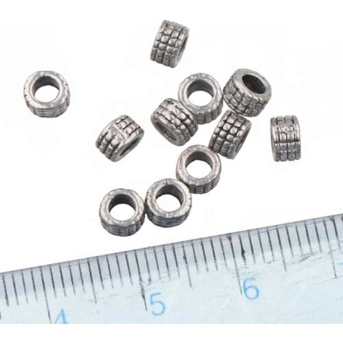 Jewelry for crafts wholesale beads bracelets diy round small tyre retro silver metal fashion earring accessories new 4mm 300pcs