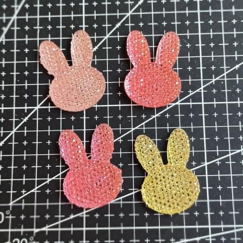 1pcs/lot Resin flat back rabbit with rhinestone 33mm Ornaments Micro landscape Ornaments Creative Home Gardening Decorations