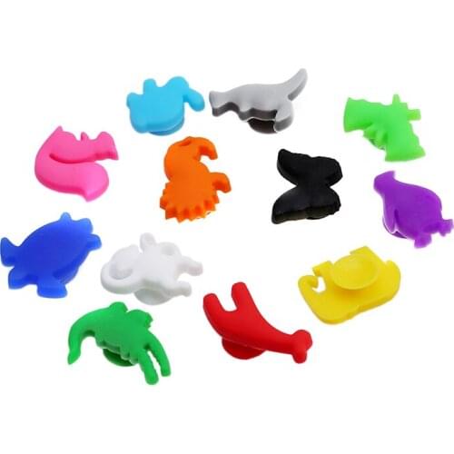 12PCS/ Set Party Dedicated Animal Suction Cup Wine Glass Silicone Label Silicone Wine Glasses Recognizer Marker Tea Holder