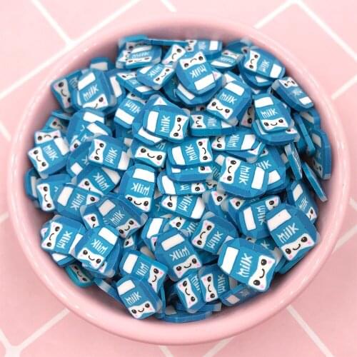 20g/lot Cartoon Milk Box Slice Polymer Clay Sprinkles for Slime Filling Accessories Tiny Cute 10mm Plastic Klei Mud Particles