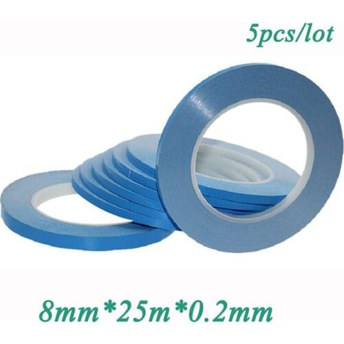 5pcs/lot 8mmx25mx0.2mm Transfer Tape Double Sided Thermal Conductive Adhesive tape for Chip PCB LED Heatsink