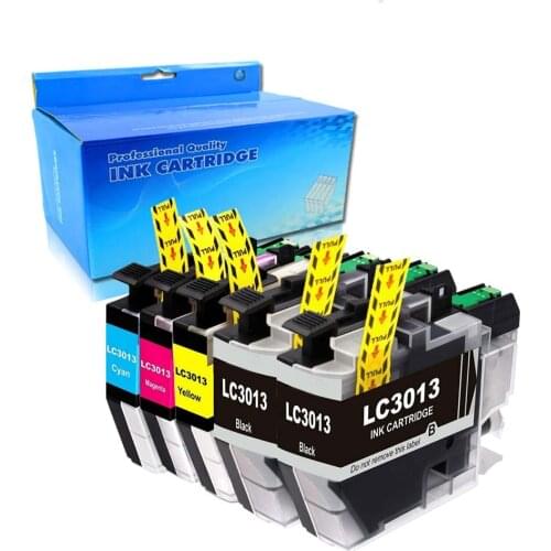 Compatible for 5PK LC3013 1C+1Y+1M+2BK Ink Cartridge for Brother MFCJ491DW/J497DW/J690DW/J895DW
