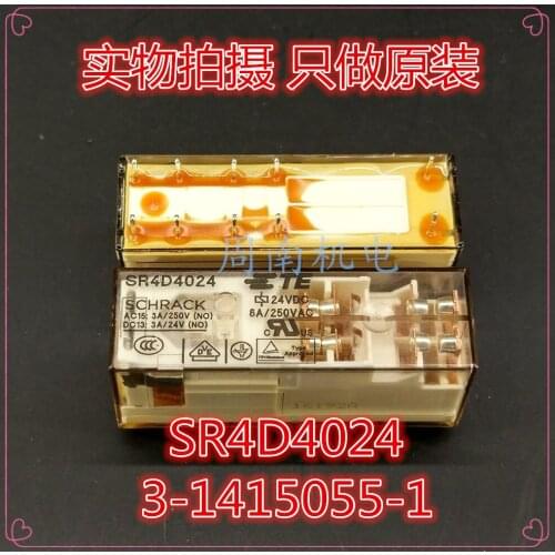 Free shipping lot(5pieces/lot) 100%Original New TE TYCO SCHRACK SR4D4024 3-1415055-1 SR4D4012 10PINS 8A 12VDC 24VDC Power Relay
