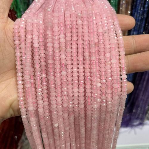 Natural Stone Small Tiny Rondelle Spacer Faceted Beads For Jewelry Making DIY Accessorries Jewelry Bead For Bracelet Necklace
