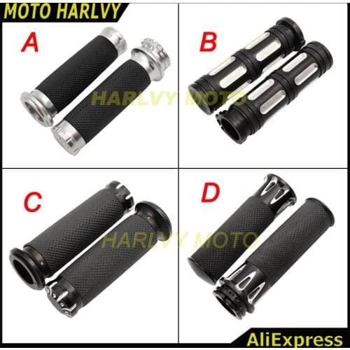 For Harley Handle Black CNC 1"25mm Handlebar Hand Grips For Harley Sportster Touring Dyna Softail Custom