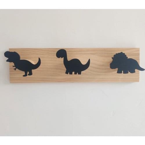 Kids Room Decorative Wooden Hooks White Bunny Dinosaurs Wood Hooks For Baby Bory Girl Kids Nursery Room Storage Decoration