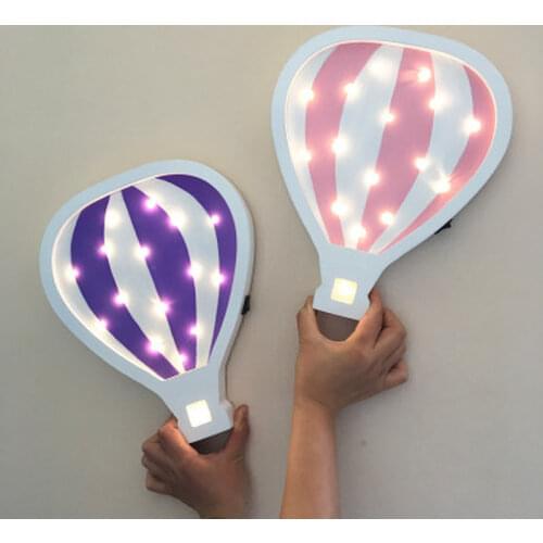 Wooden Hot Air Balloon LED Night Light Bedside Table Lamp Childrens Room Creative Decoration Gift Night Light Atmosphere Light