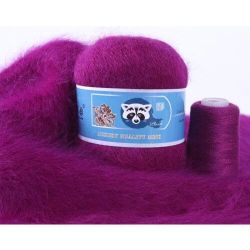 50+20g/set Long Plush Mink Fur Yarn Cashmere Mink Yarn for Yarnart Crochet Thread Hand Knitting Yarn Mink Down for Cardigan Art