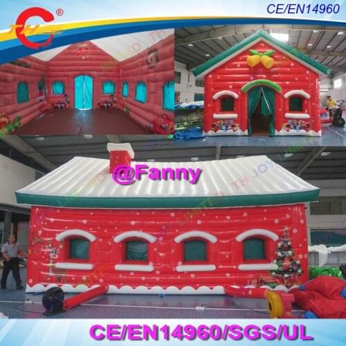 8x5m pvc material water proof giant inflatable christmas house/giant inflatable santa grotto house tent for outdoor event