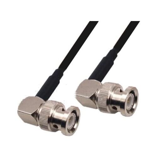 RG58 Cable BNC Male Right Angle to BNC Male Right Angle Connector WiFi Antenna Extension Pigtail jumper cable