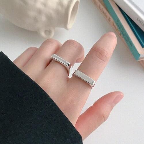 Jewelry Rings For Women Teens Simple Smooth Small Bar Shape Elegant Fashion Gift Finger Ring Jewellery