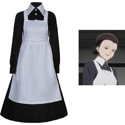 The Promised Neverland Isabella Cosplay Costume Yakusoku no Neverland Krone Cosplay Maid Uniform Dress Cos Outfits
