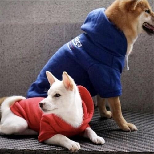 Fashion Dog costume Blue Cotton Fleece Warm dogs jacket for Winter Cat Clothing B972
